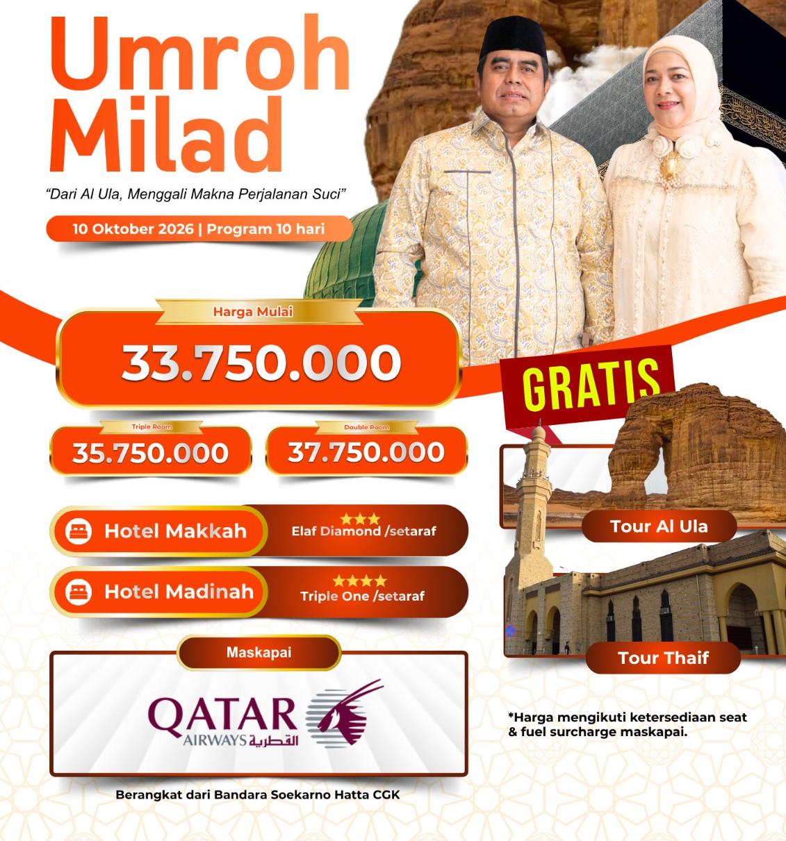 Paket Umroh 10 Hari 2026 Plus Al Ula & Thaif