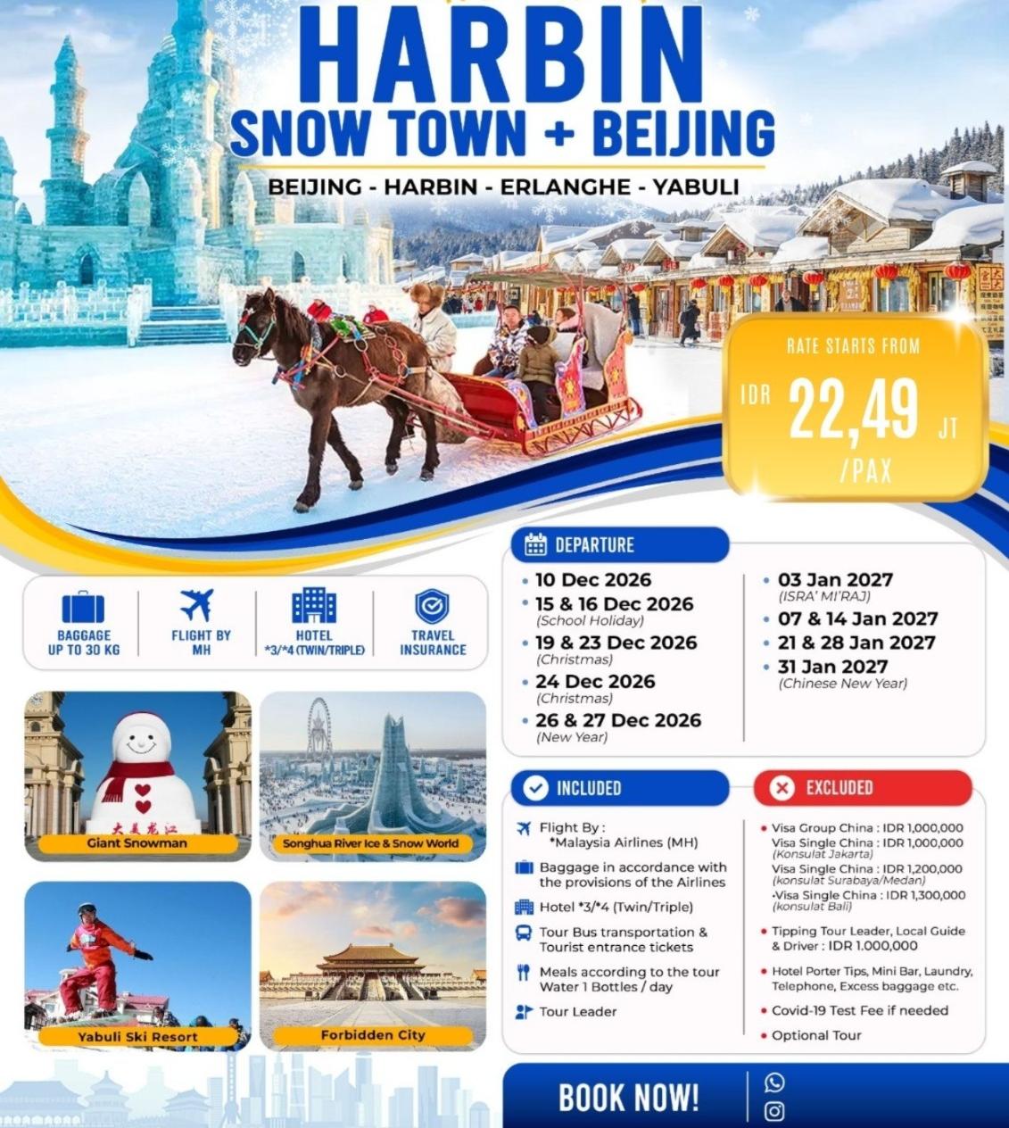 Paket Wisata China Musim Dingin 2026: Harbin, Snow Town & Ice World